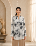 Monochrome Botanical Shirt - Gray