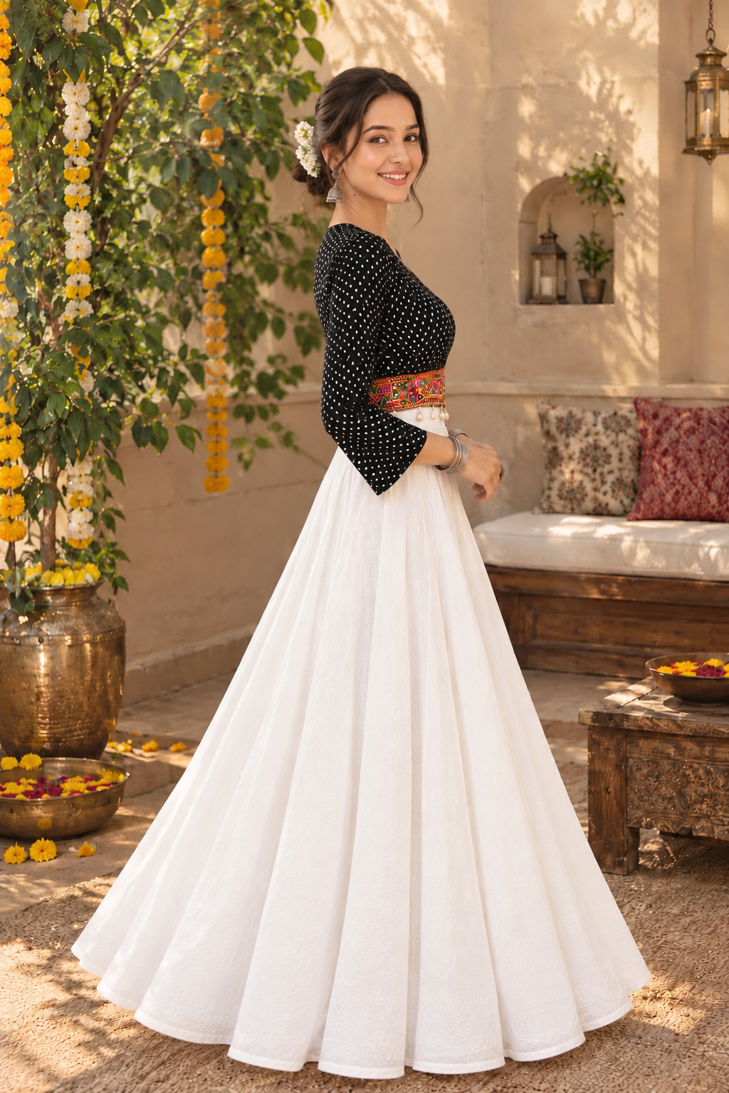 Garba Glow Mirrorwork Crop Top