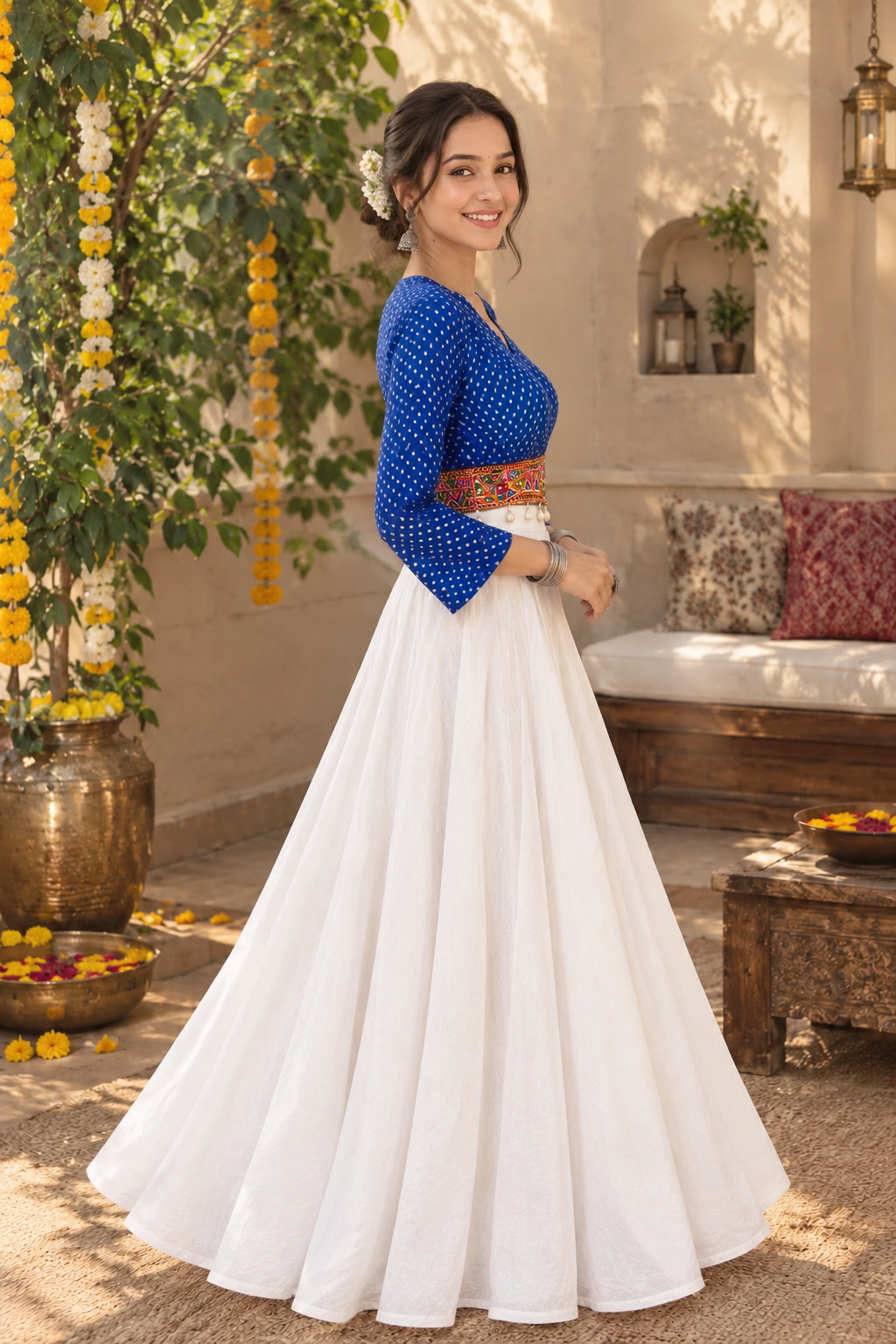 Garba Glow Mirrorwork Crop Top