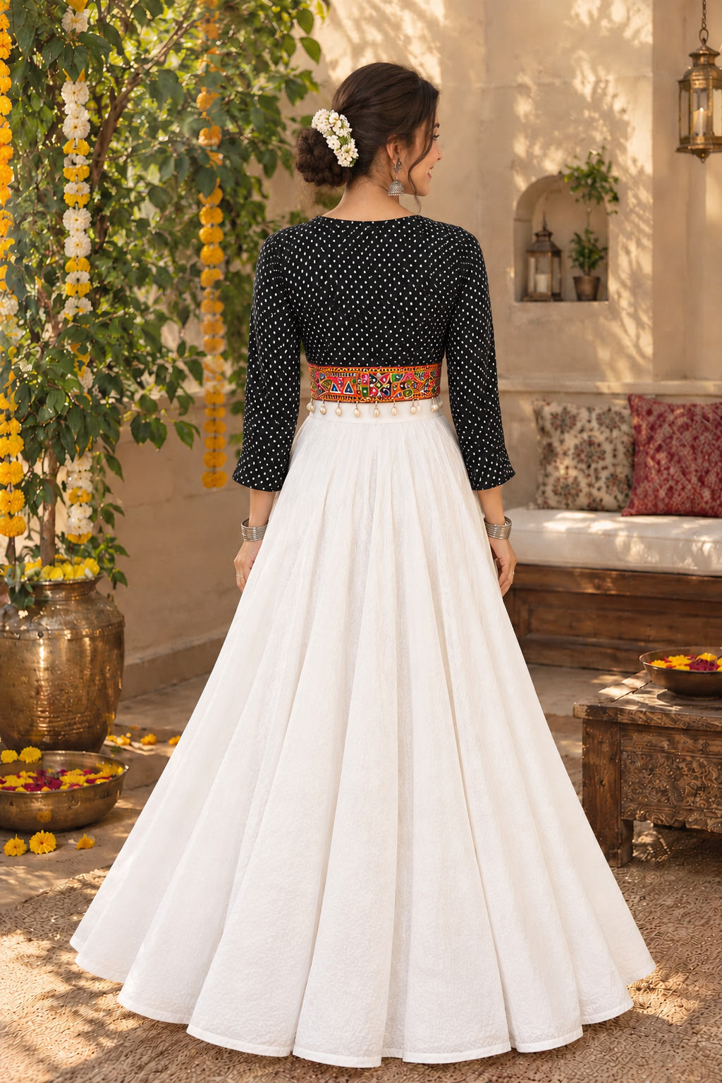Garba Glow Mirrorwork Crop Top