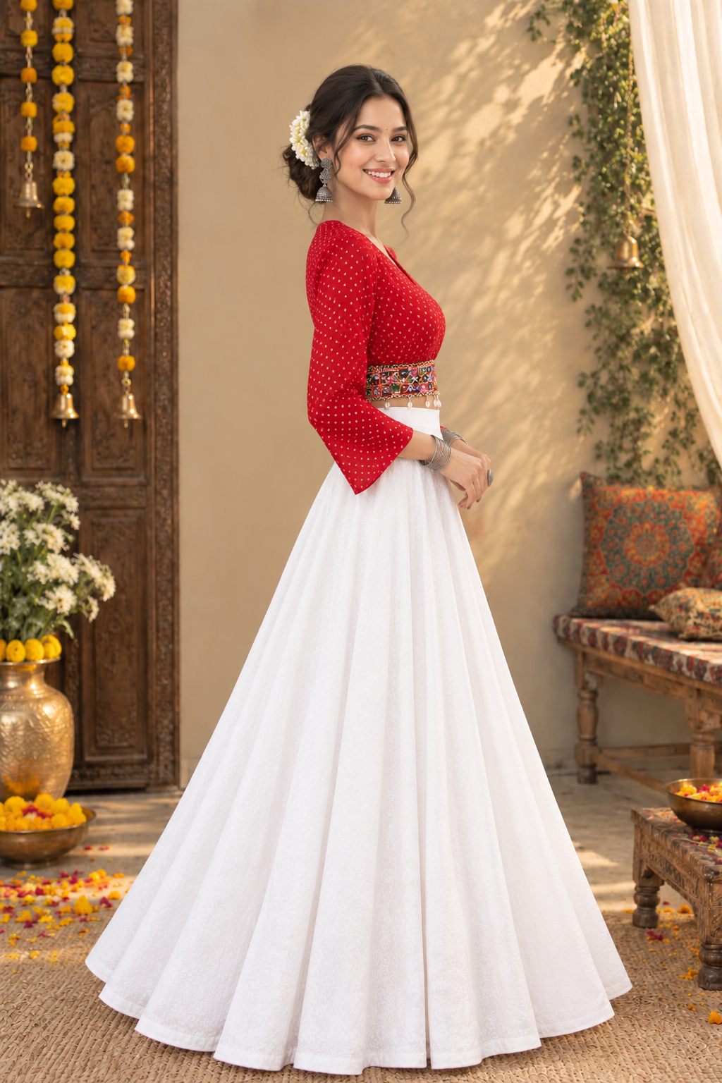 Garba Glow Mirrorwork Crop Top