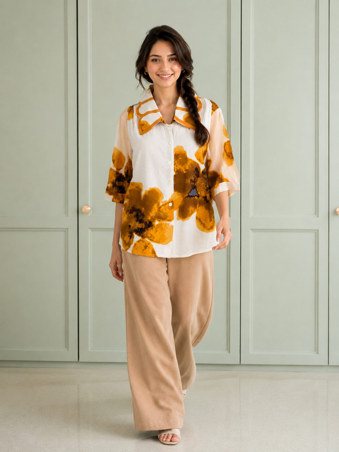 Print Statement Shirt - white
