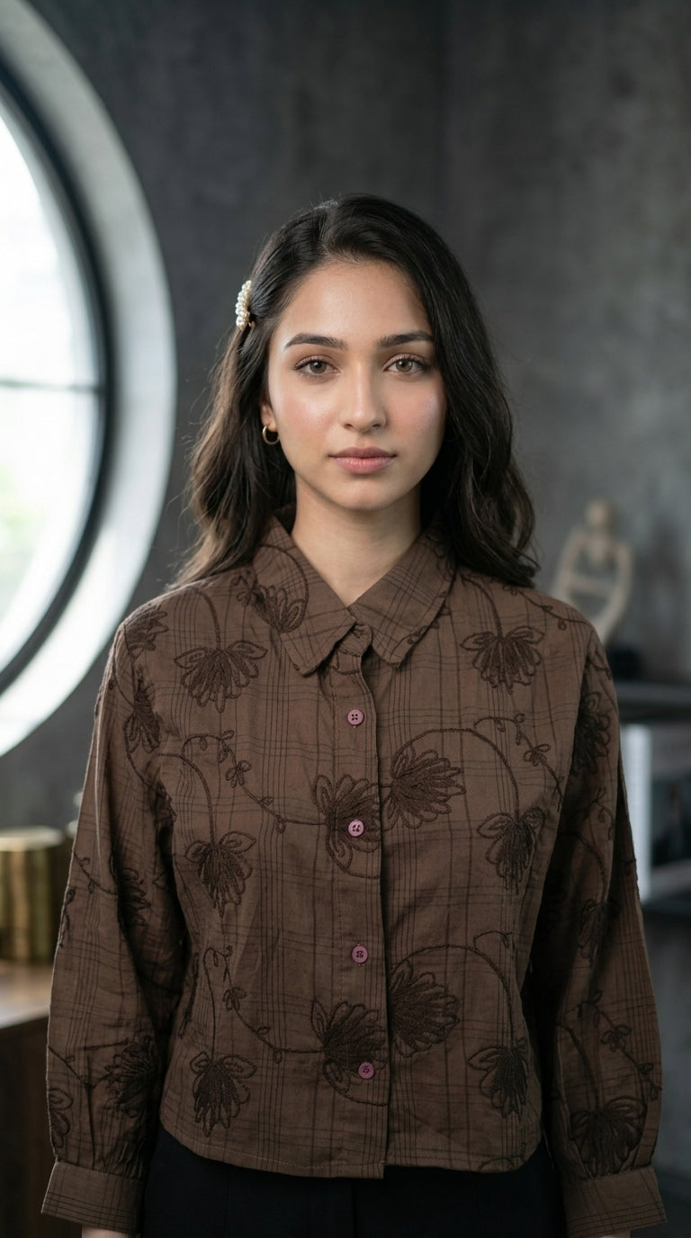 Bloom_Shirt - Brown