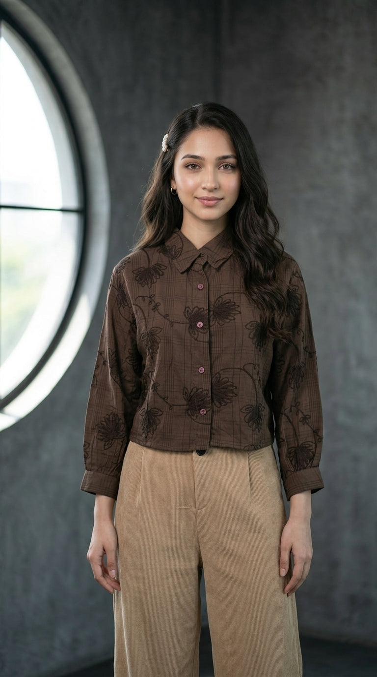 Bloom_Shirt - Brown