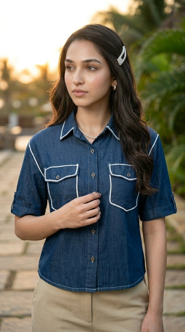 Denim_Shirt - Navy