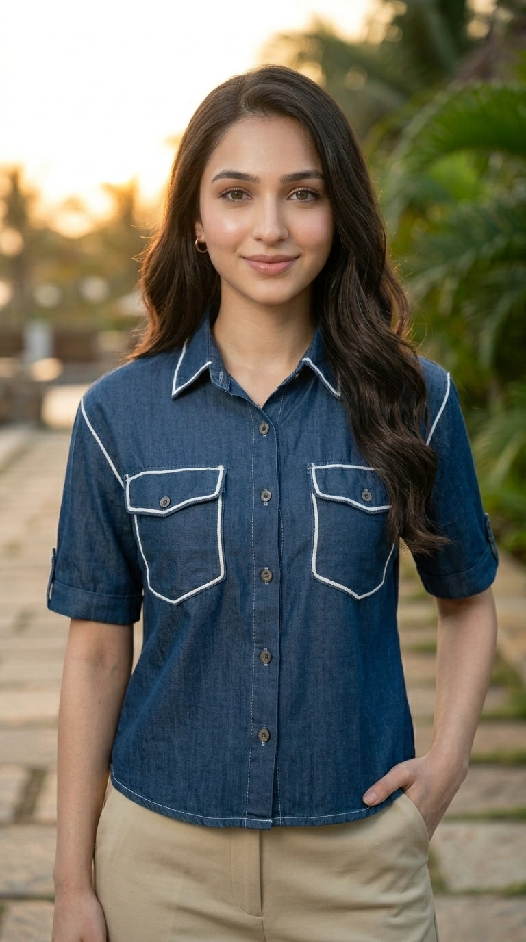 Denim_Shirt - Navy