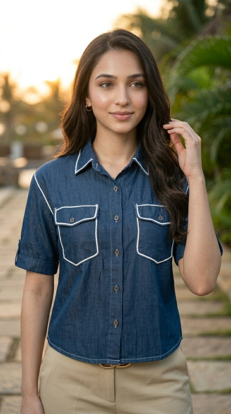 Denim_Shirt - Navy