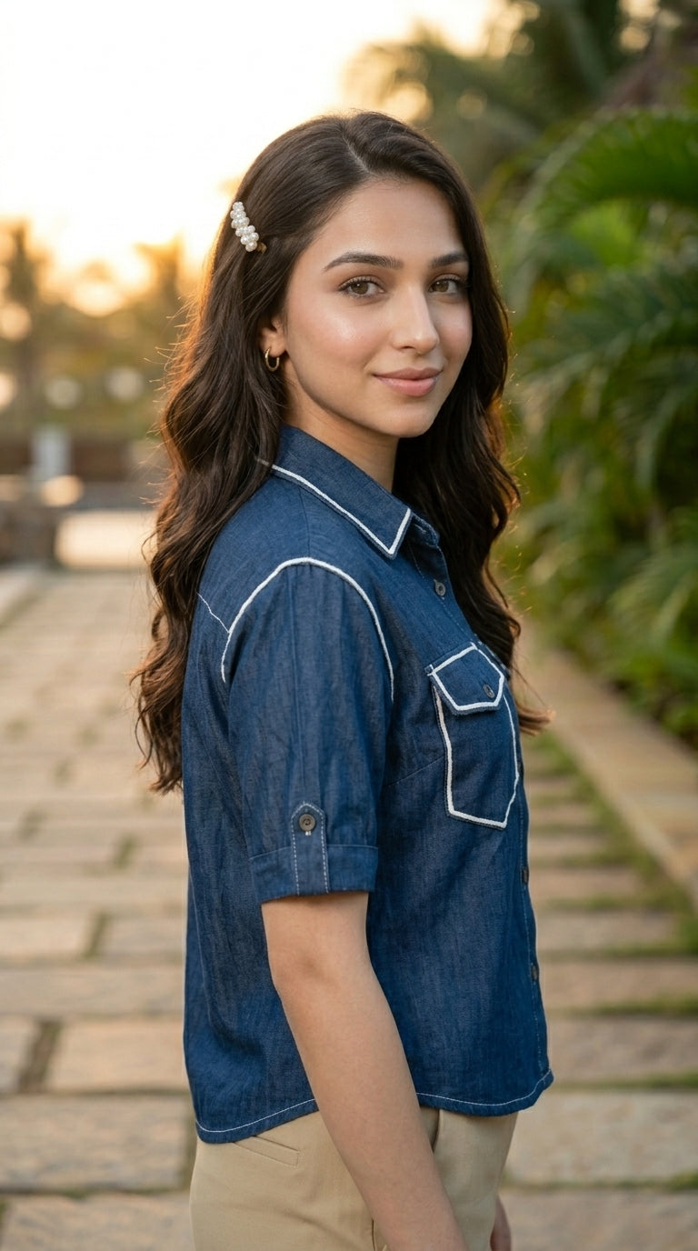 Denim_Shirt - Navy