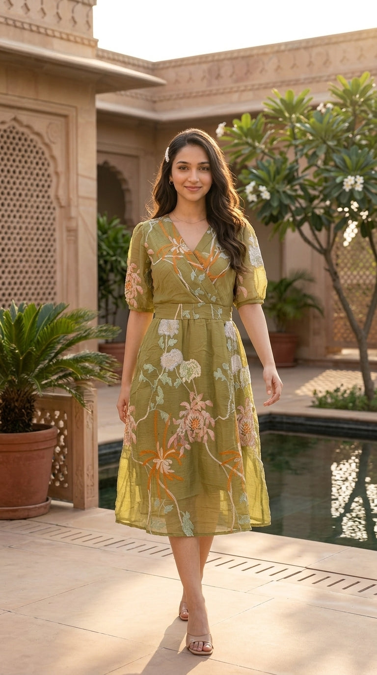 Green_Floral - olive greens