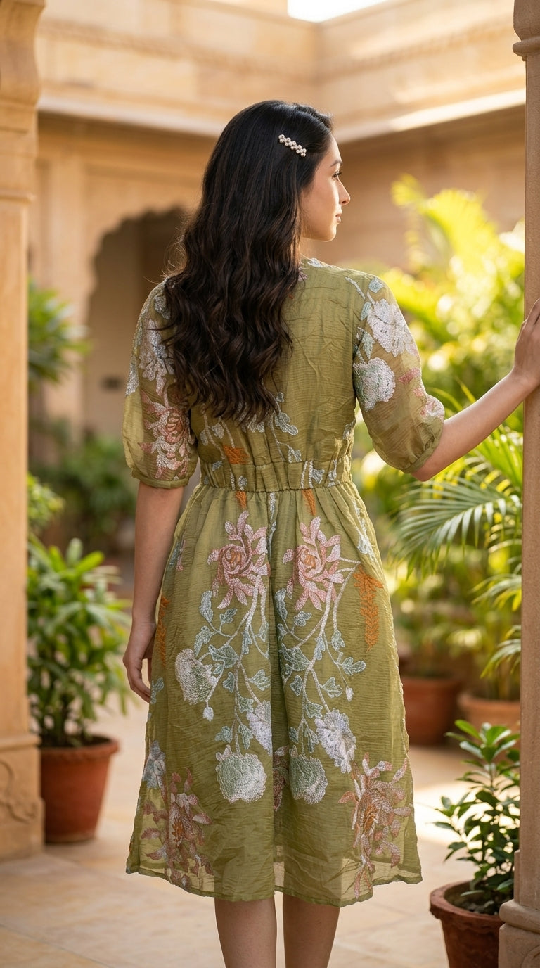 Green_Floral - olive greens