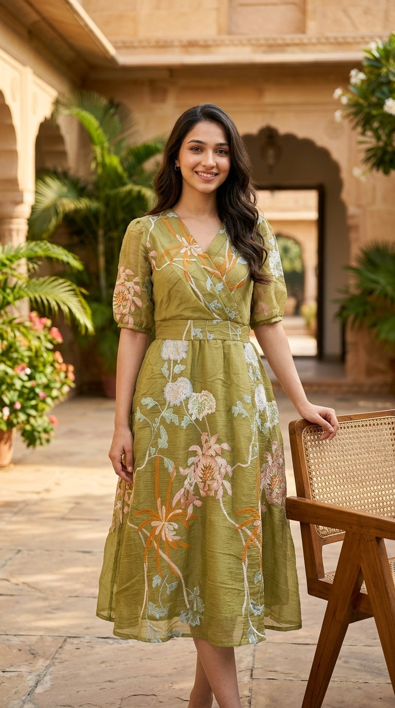Green_Floral - olive greens