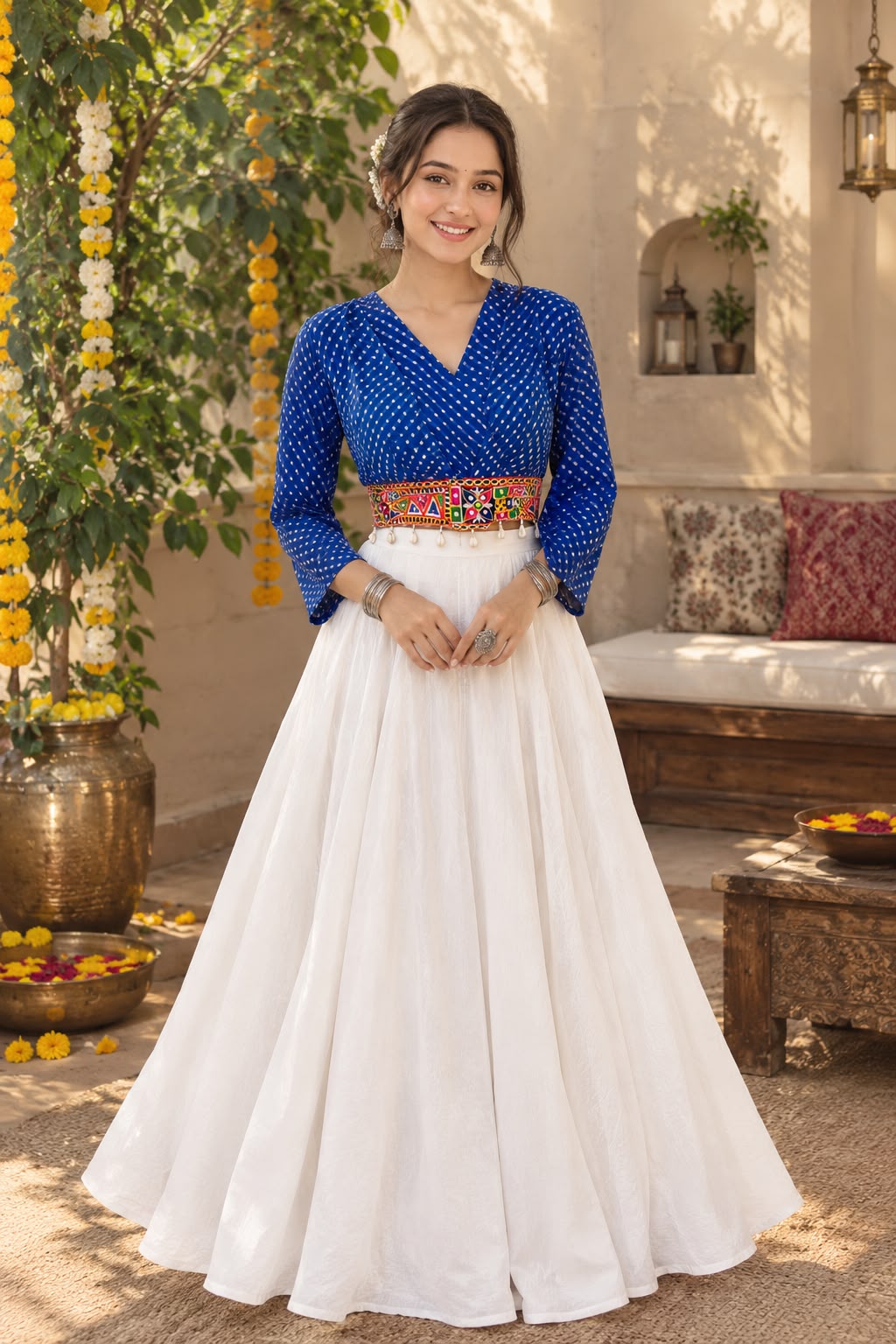Garba Glow Mirrorwork Crop Top