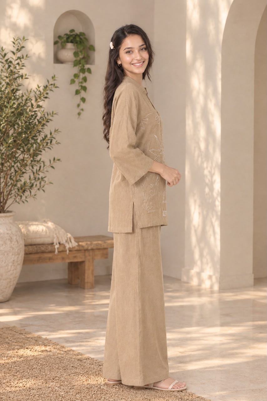 Beige women’s tunic top
