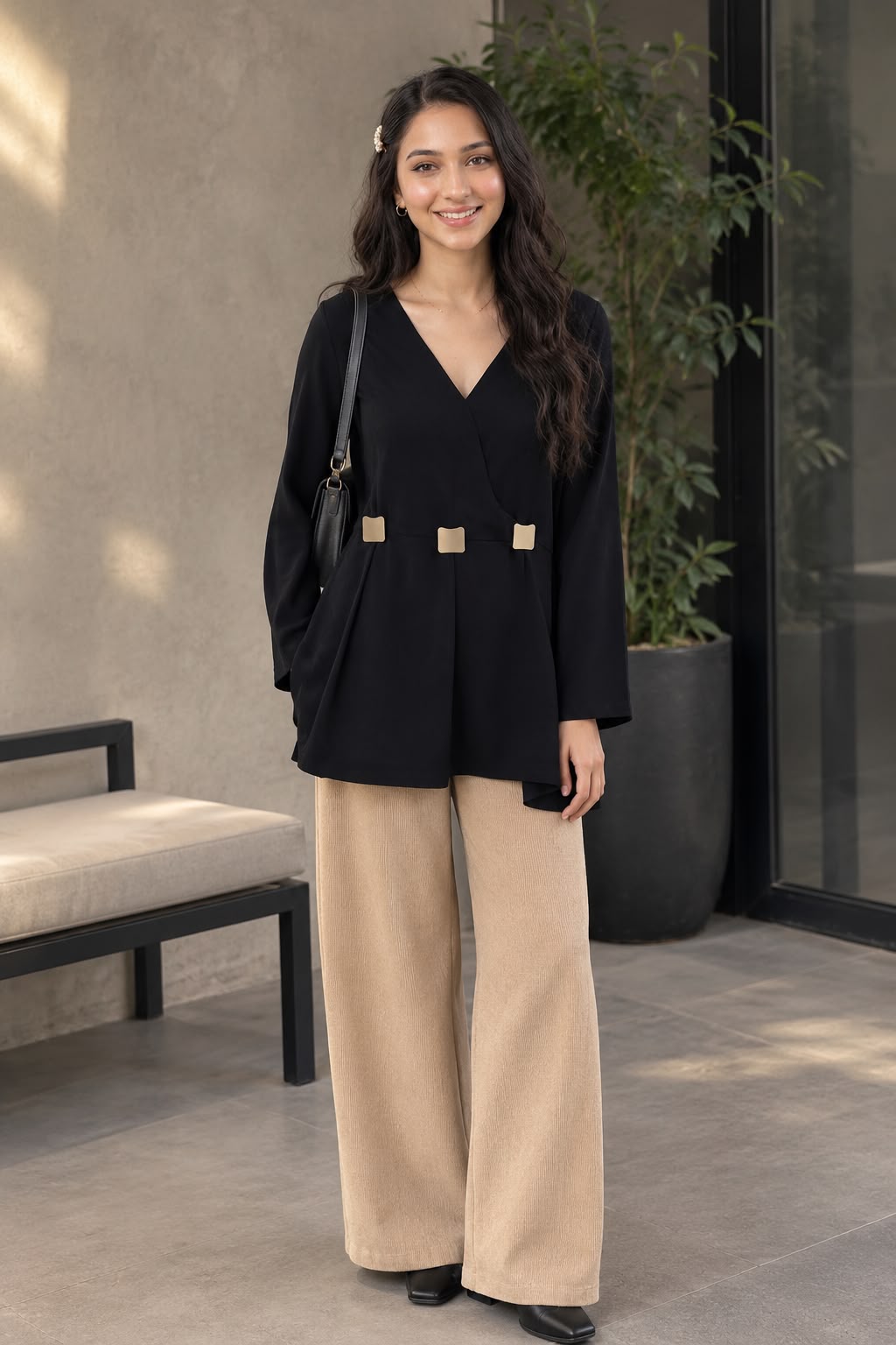 a stylish peplum top