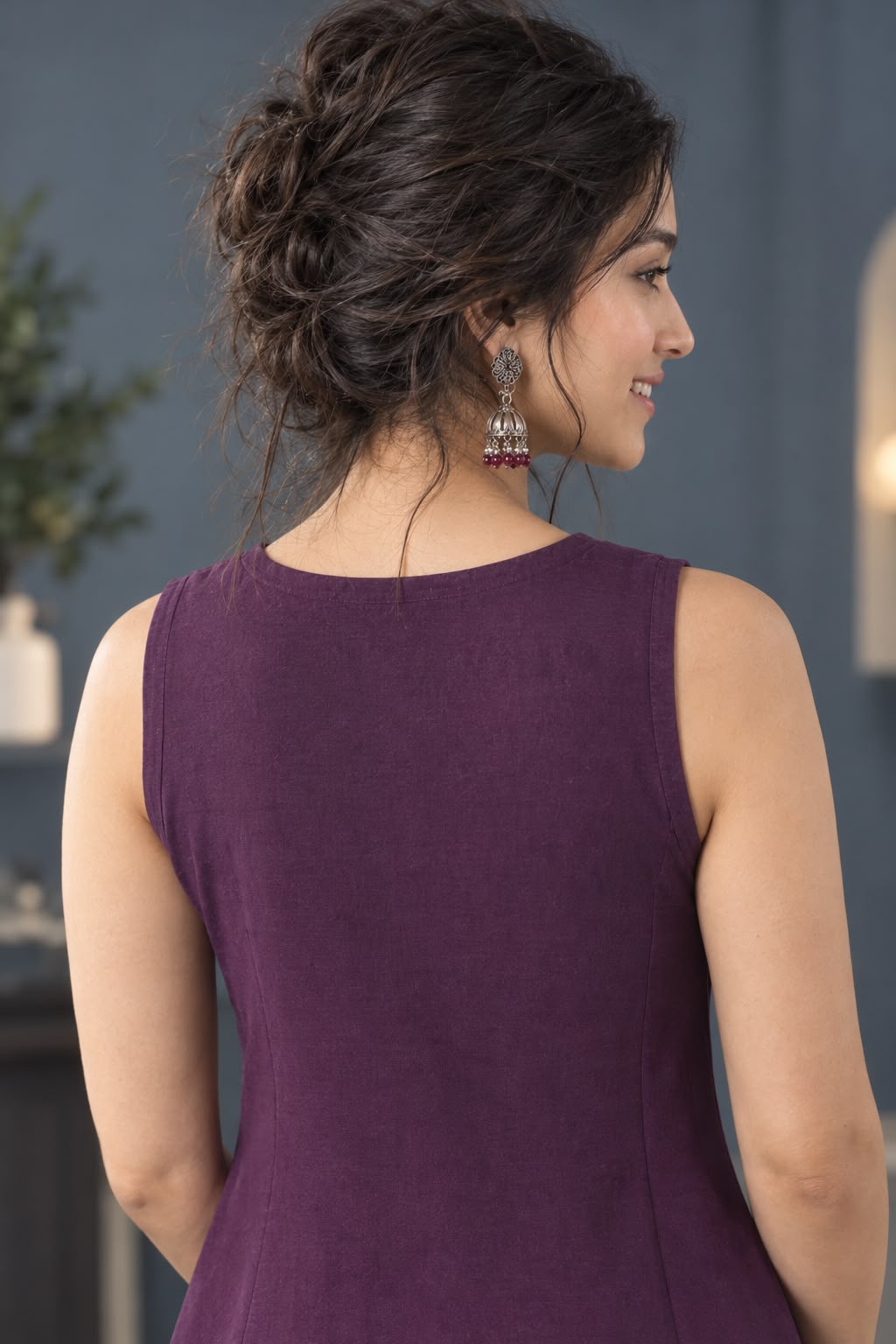 Women's Embroidered Sleeveless Ethnic Tunic Top