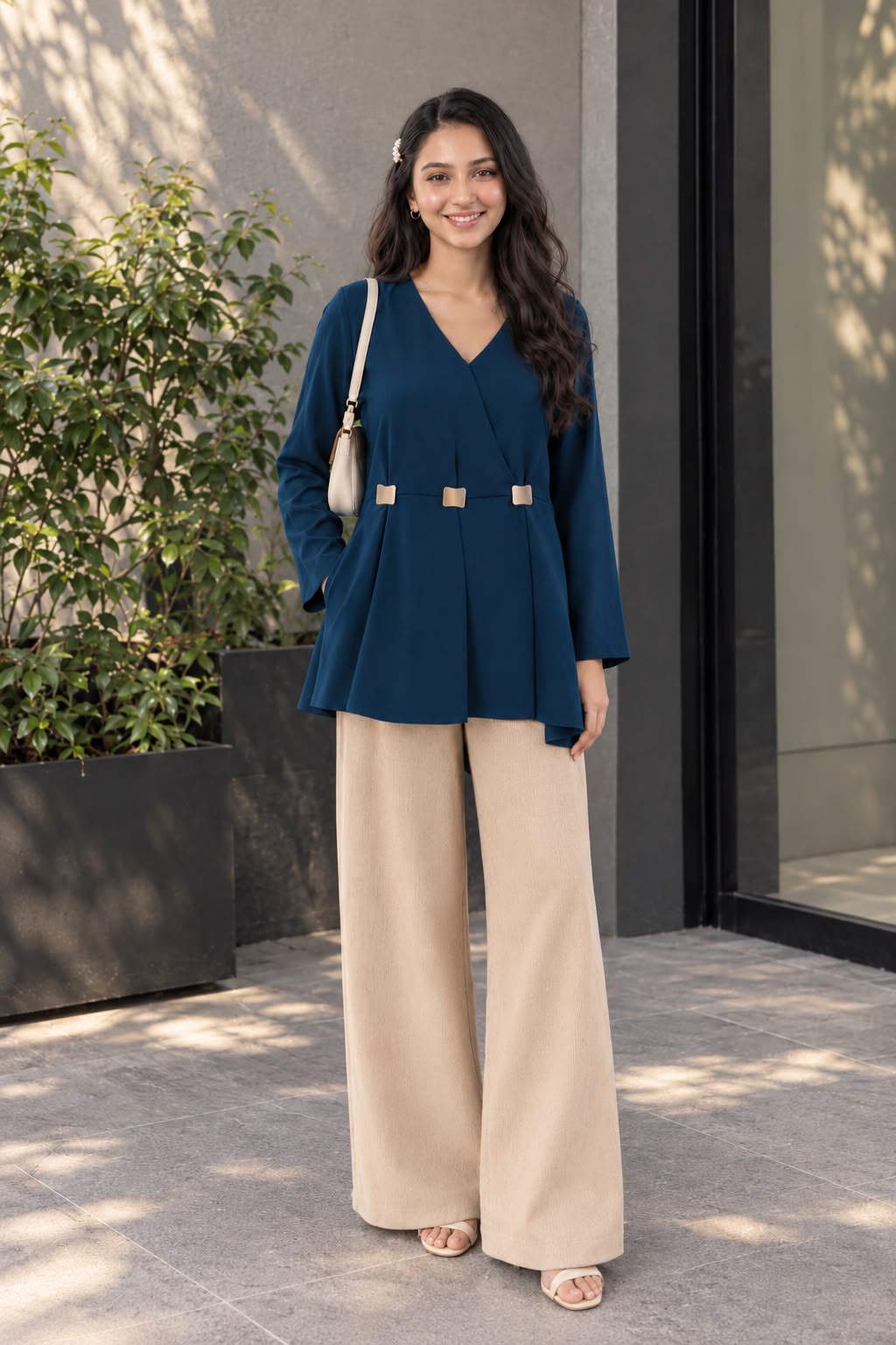 a stylish peplum top