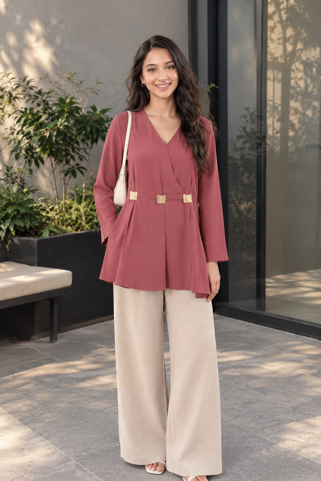 a stylish peplum top