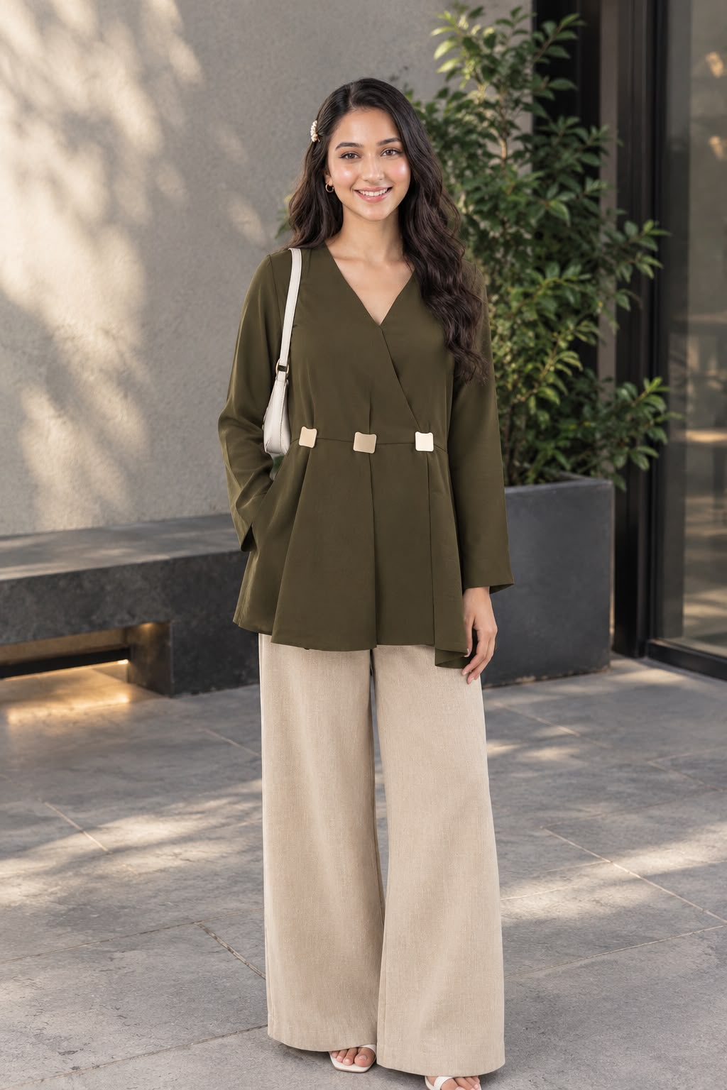 a stylish peplum top